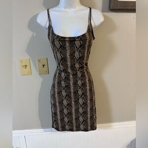 Yummie by Heather Thomson Brown Snake Print Mini Dress